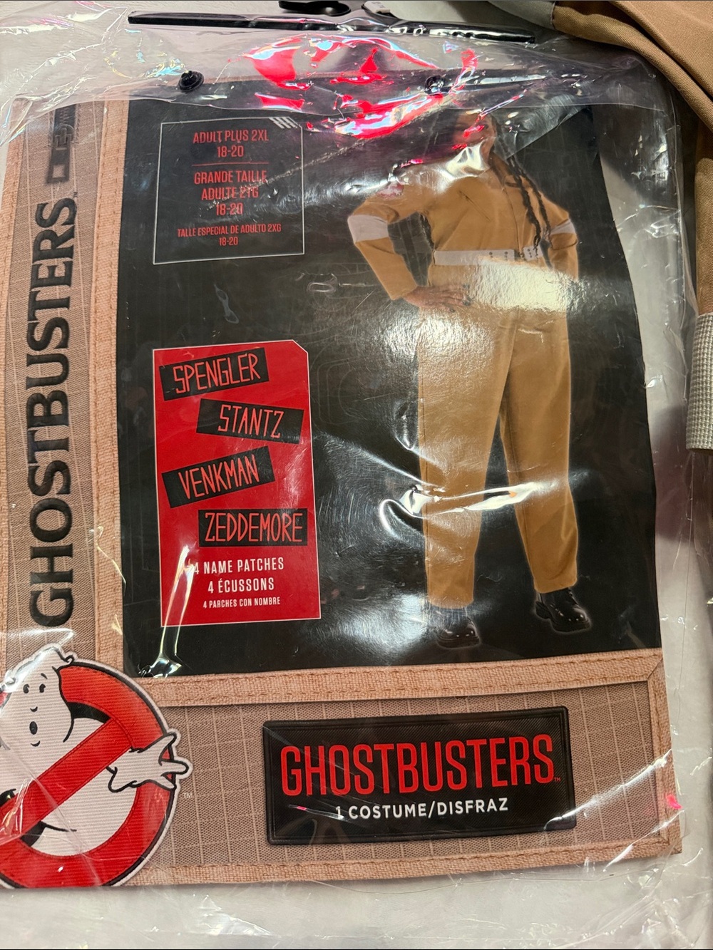 Ghostbusters-women’s jumpsuit costume w/ Black Backpack with Proton Pack Graphic - Picture 3 of 11